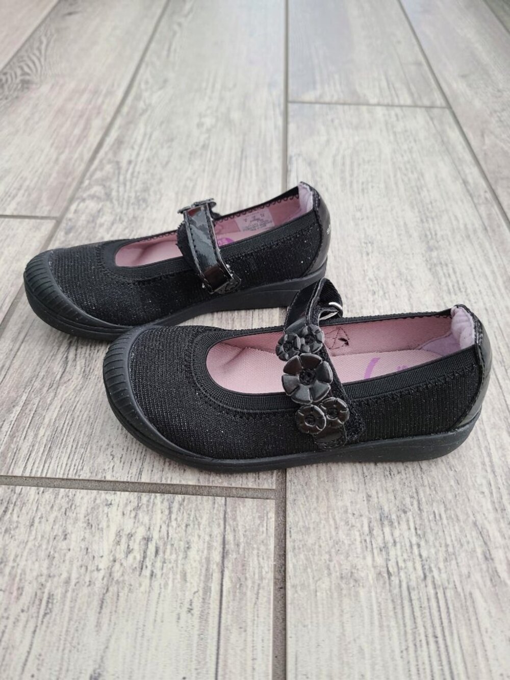 Stride Rite Layla Girls Mary Jane Hook and Loop Shoes Black Toddler Size 8